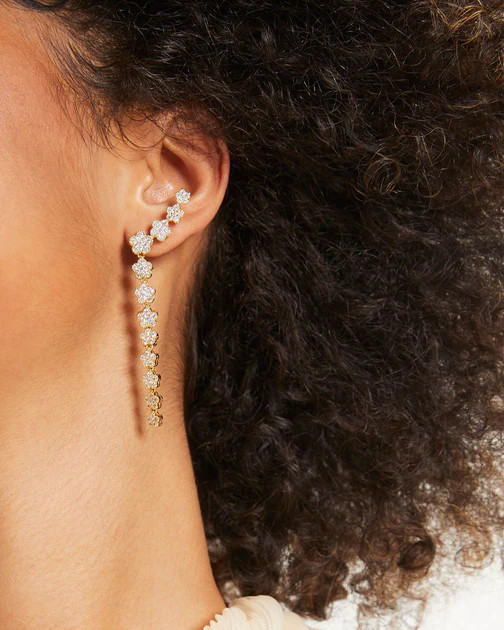 Sarah Floral Drop Earrings - Gold | VICI