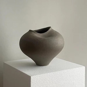 Gray Ceramic Vase, Handmade Design Vase, Ceramic Vessel, Stoneware Vase, Abstract Vase, Unique Va... | Etsy (US)