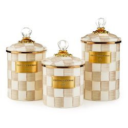 MacKenzie-Childs Mocha Check Canister | Williams-Sonoma