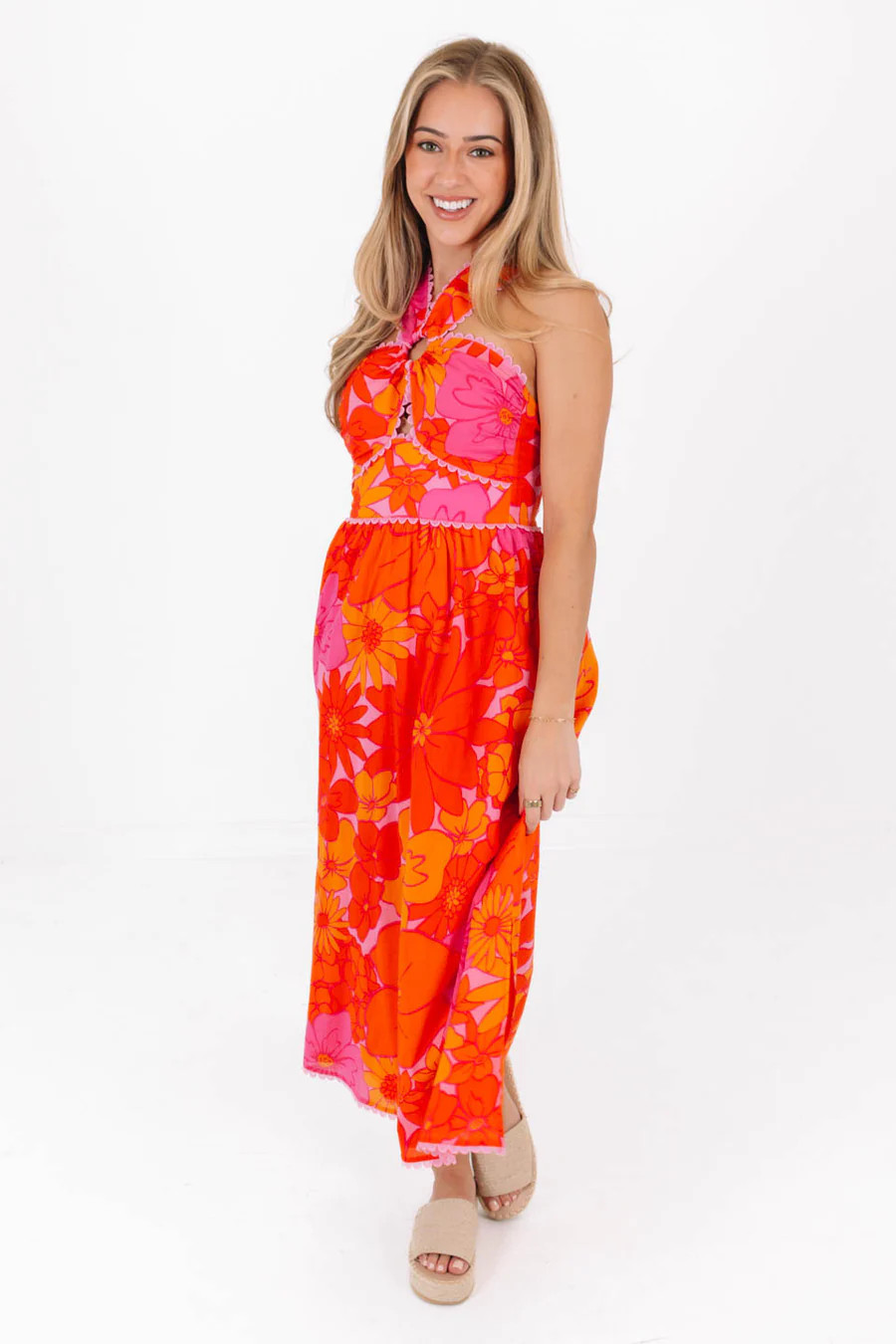 The Lizzie Ric Rac Cross Midi Dress | J.Marie
