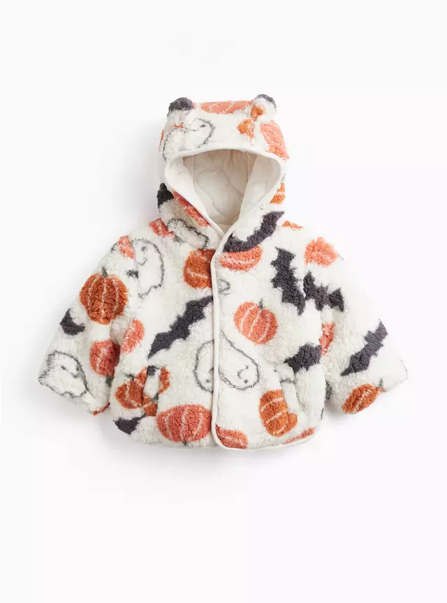 Buy Cream Halloween Print Borg Hoodie 2-3 years | Tops | Tu | Tu Clothing