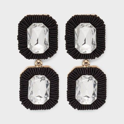 SUGARFIX by BaubleBar Emerald Cut Stone Drop Earrings - Black | Target