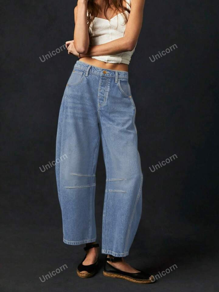 Casual Tapered Jeans Carrot Pants Autumn Casual Loose Design Sense Denim Cropped Pants Women | SHEIN