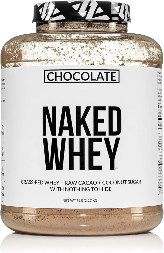 Naked Whey Chocolate Protein - All Natural Grass Fed Whey Protein Powder, Organic Chocolate, and ... | Amazon (US)