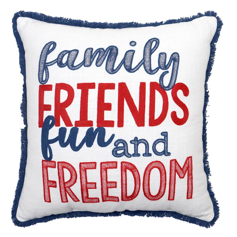 Found & Fable Family Friends Fun & Freedom Throw Pillow, 18" | At Home