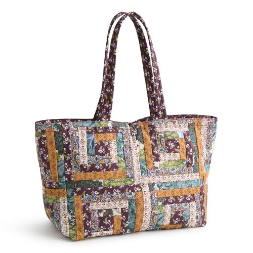 Premium Cotton Hathaway Tote Bag, Fall Harvest Patchwork, One Size | Amazon (US)