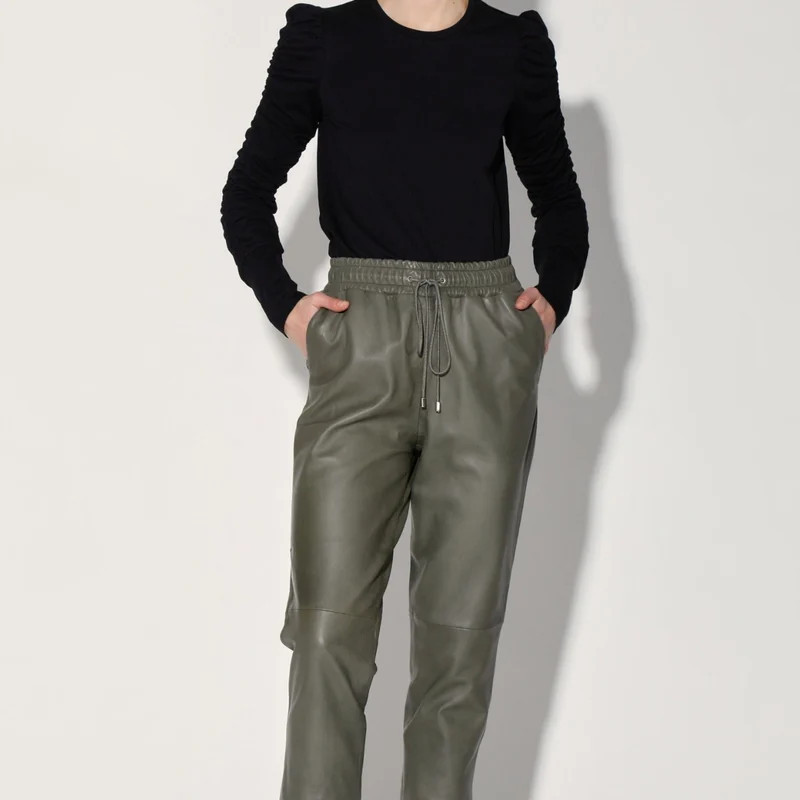 Walter Baker Minh Leather Jogger - Army - Green - S | Verishop