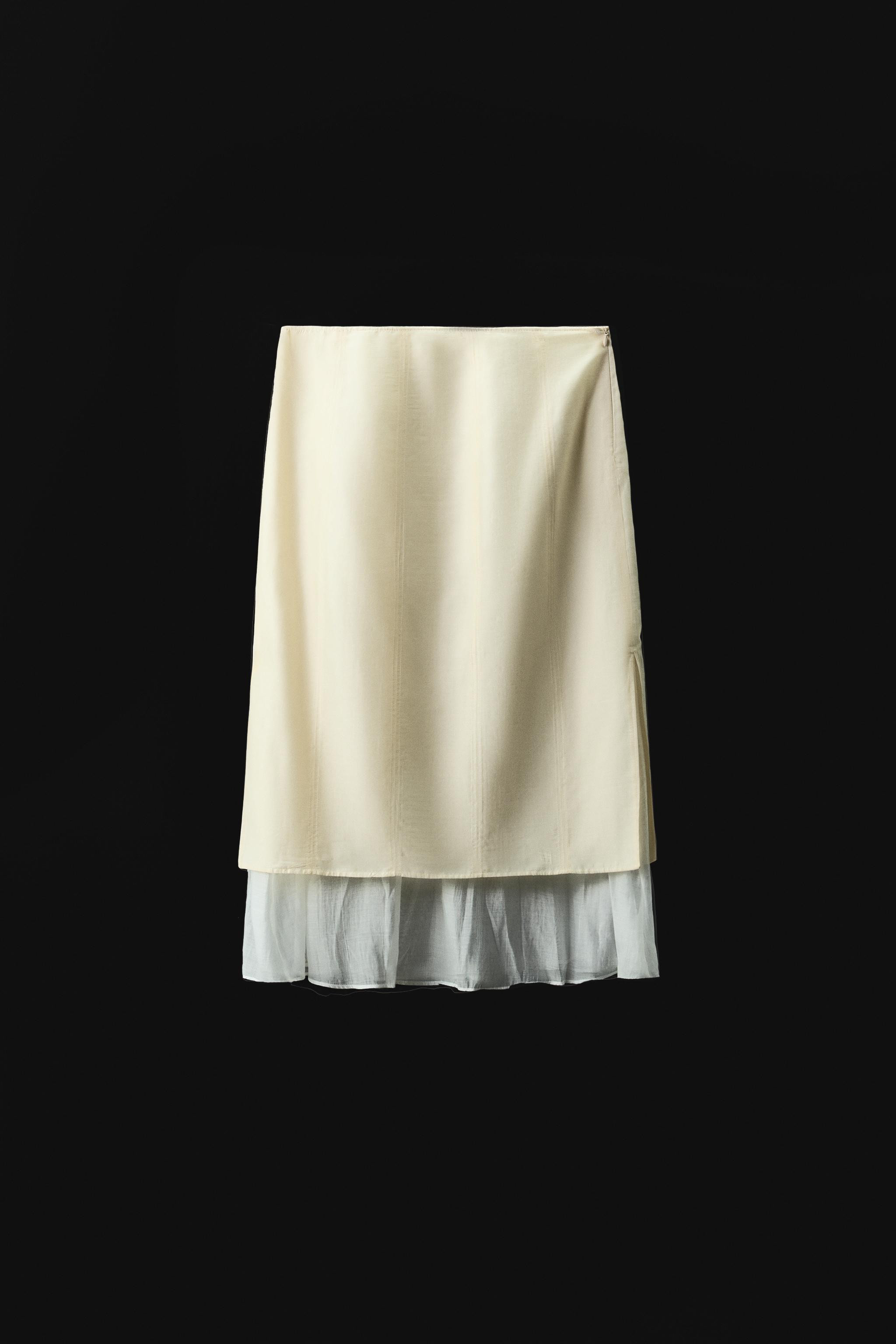 ZW COLLECTION COMBINATION MIDI SKIRT | Zara US