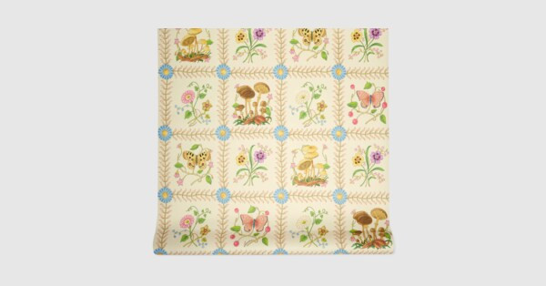 Butterfly flower check print wallpaper | Gucci (US)