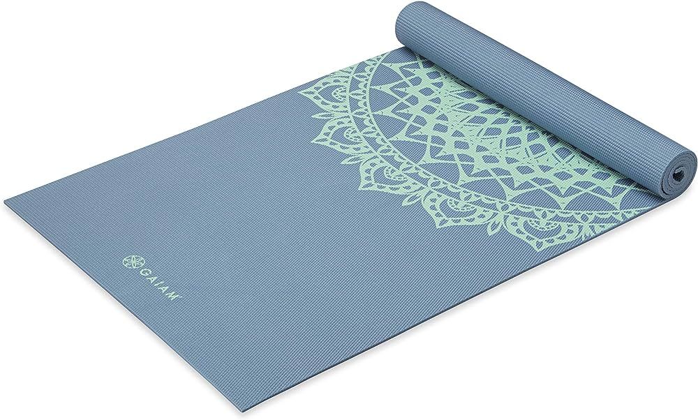 Gaiam Yoga Mat - Premium 5mm Print Thick Non Slip Exercise & Fitness Mat for All Types of Yoga, P... | Amazon (US)
