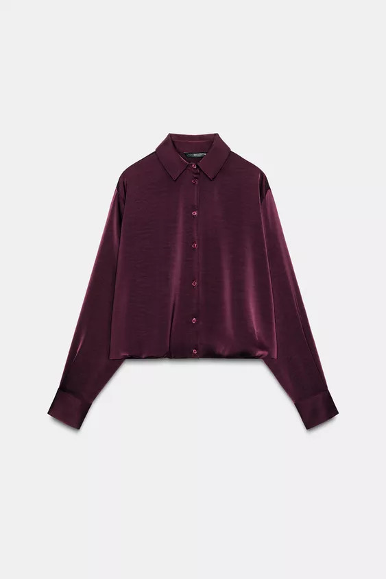SATIN BALLOON SHIRT | Zara UK