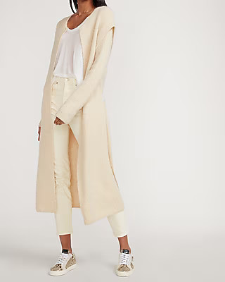 Belted Ribbed Duster Cardigan | Express