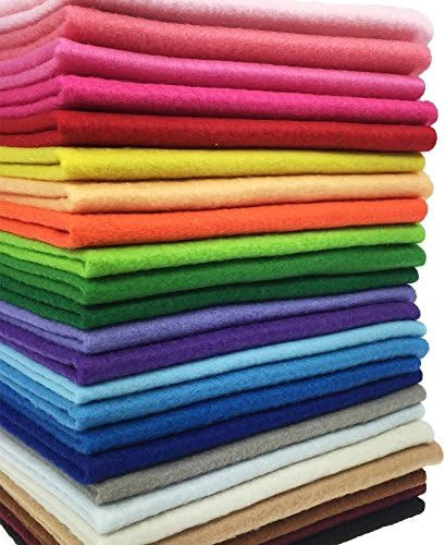 24pcs Thick 1.4mm Soft Felt Fabric Sheet Assorted Color Felt Pack DIY Craft Sewing Squares Nonwov... | Amazon (US)