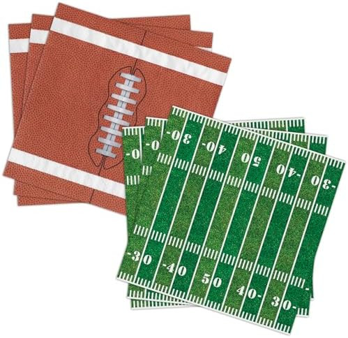 NatNarr 100 Pcs Football Napkins, 2-Ply Disposable Football Birthday Party Decorations 2 Styles F... | Amazon (US)