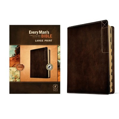 Every Man's Bible Nlt, Large Print, Deluxe Explorer Edition (Leatherlike, Rustic Brown, Indexed) - by  New Living Translation (Leather Bound) | Target