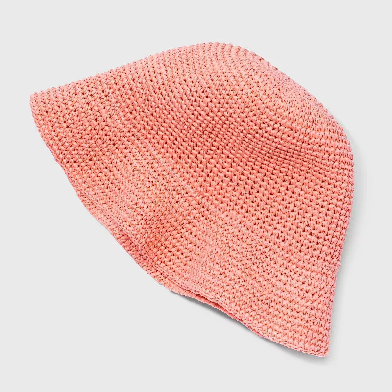 Kids' Paper Straw Hat - Cat & Jack™ Solid Coral | Target