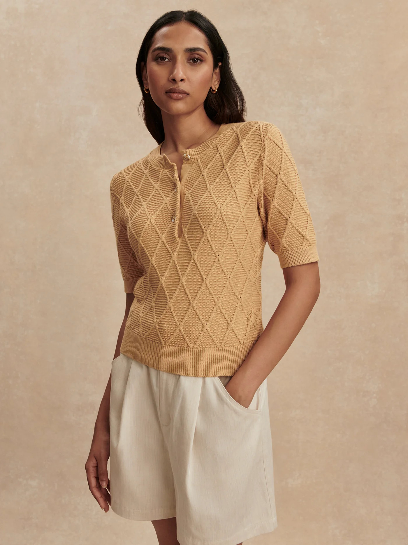 Merryn Diamond Knit Top | Varley UK | Varley UK