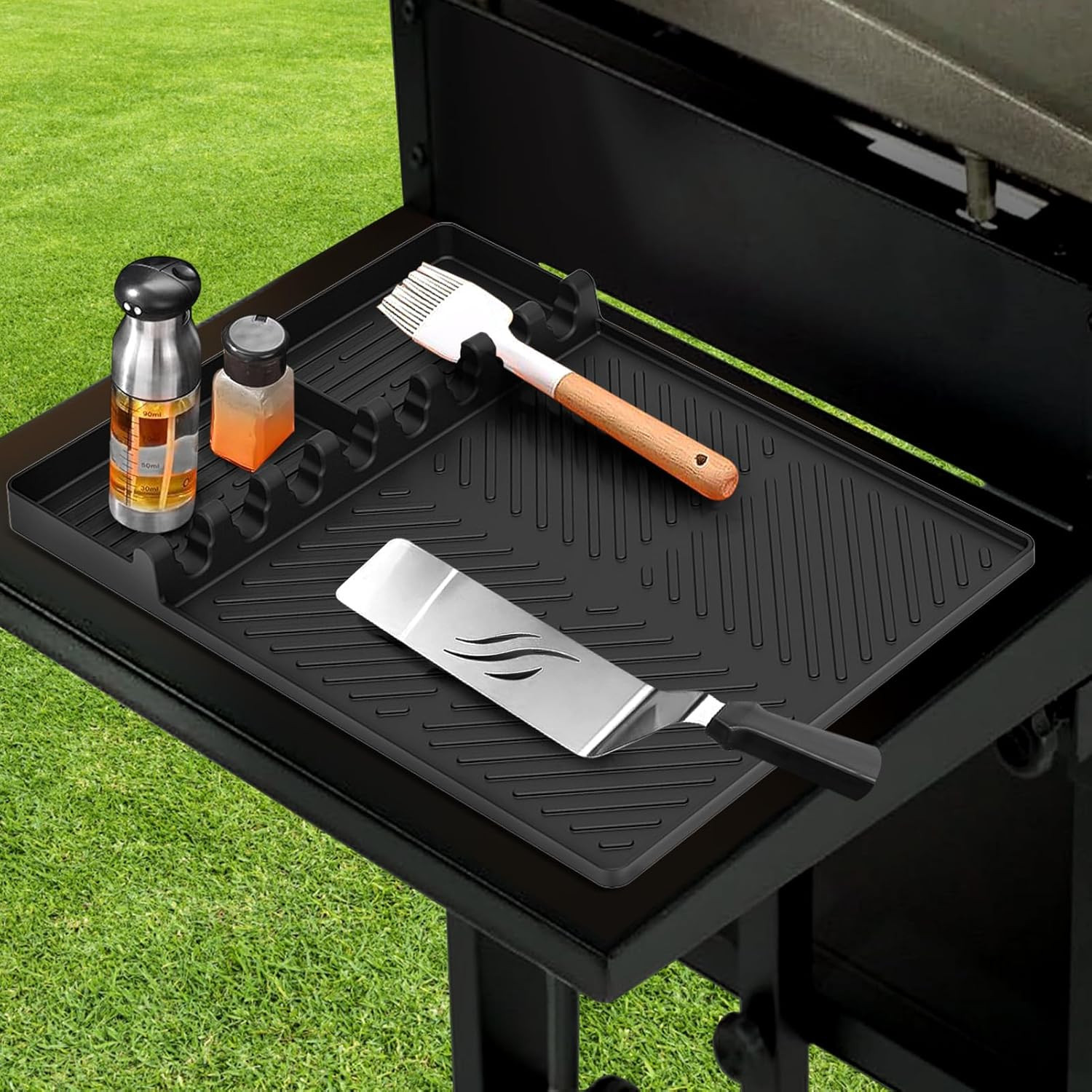 Amazon.com: Vodolo Silicone Griddle Tools Mat for Blackstone, Large Grill BBQ Caddy Utensils Hold... | Amazon (US)