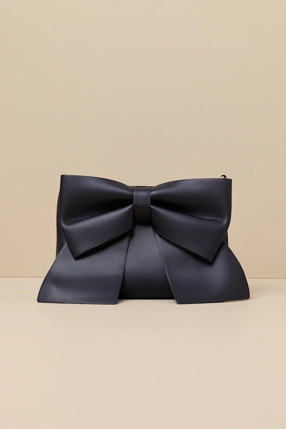 Compellingly Chic Black Bow Crossbody Bag | Lulus