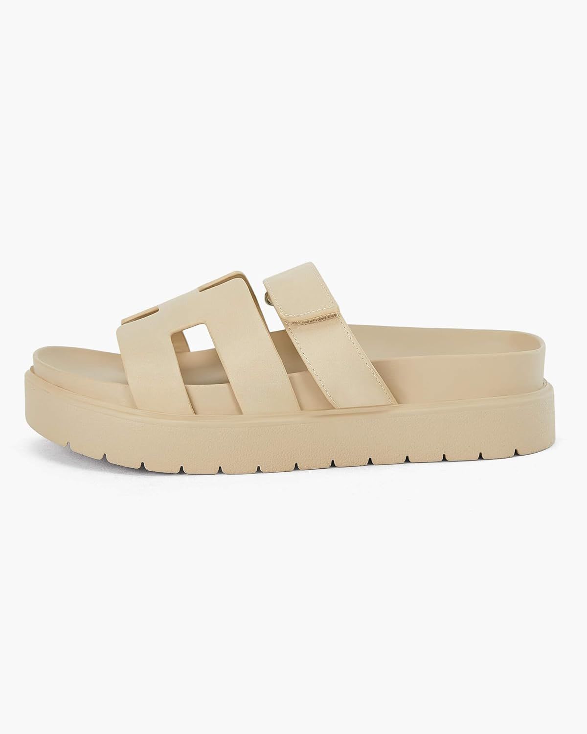 gihubafuil Women's Platform Slide Sandals Slip on Thick Sole Open Toe Non Slip Velcro Summer Flat... | Amazon (US)
