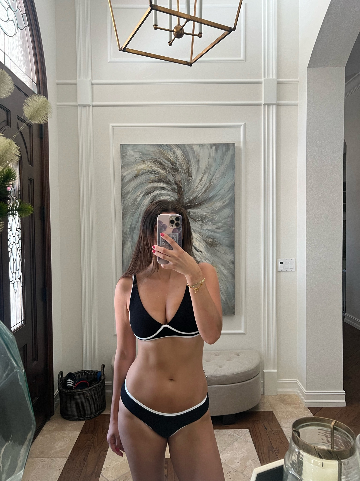 cute black swimsuit
size up one size 

#LTKSwim #LTKFindsUnder100