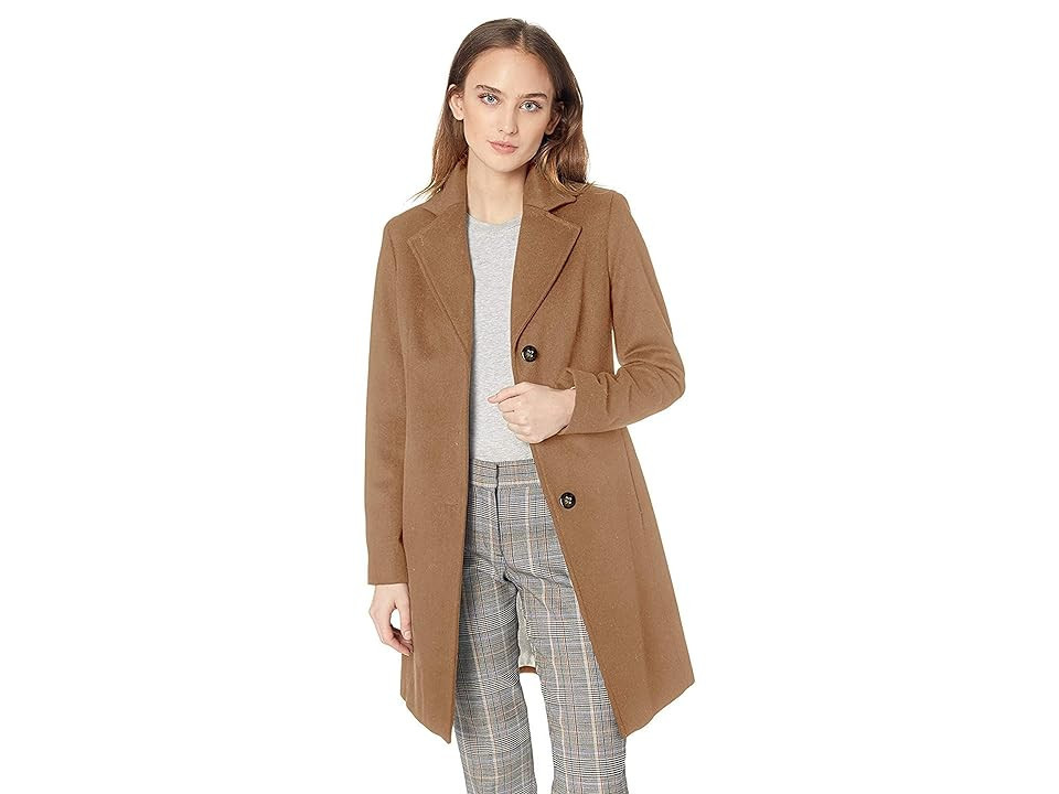 Calvin Klein Womens Classic Cashmere Wool Blend Coat Women's Coat Camel : 16, Cashmere/Polyester/Wool | Zappos