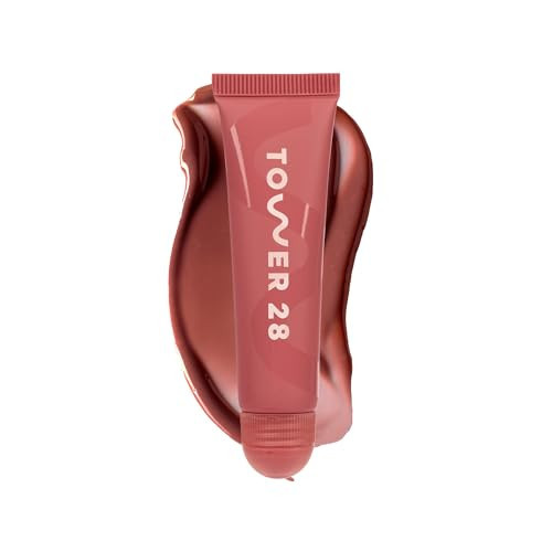 Tower 28 LipSoftie Tinted Lip Balm Treatment - Hydrating Glossy Balm + Overnight Lip Mask with Jojoba Oil + Shea Butter - Sweet, Cushiony Formula for Smooth, Soft Lips - Red Bean Mochi (0.38 oz) | Amazon (US)