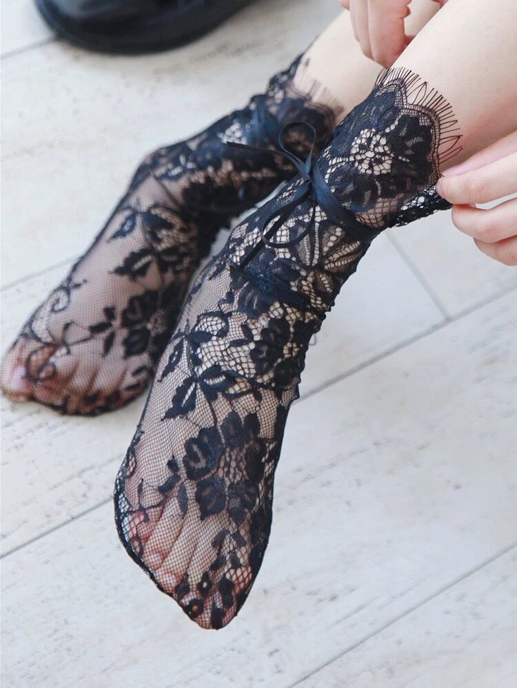Floral Lace Socks 1pair | SHEIN