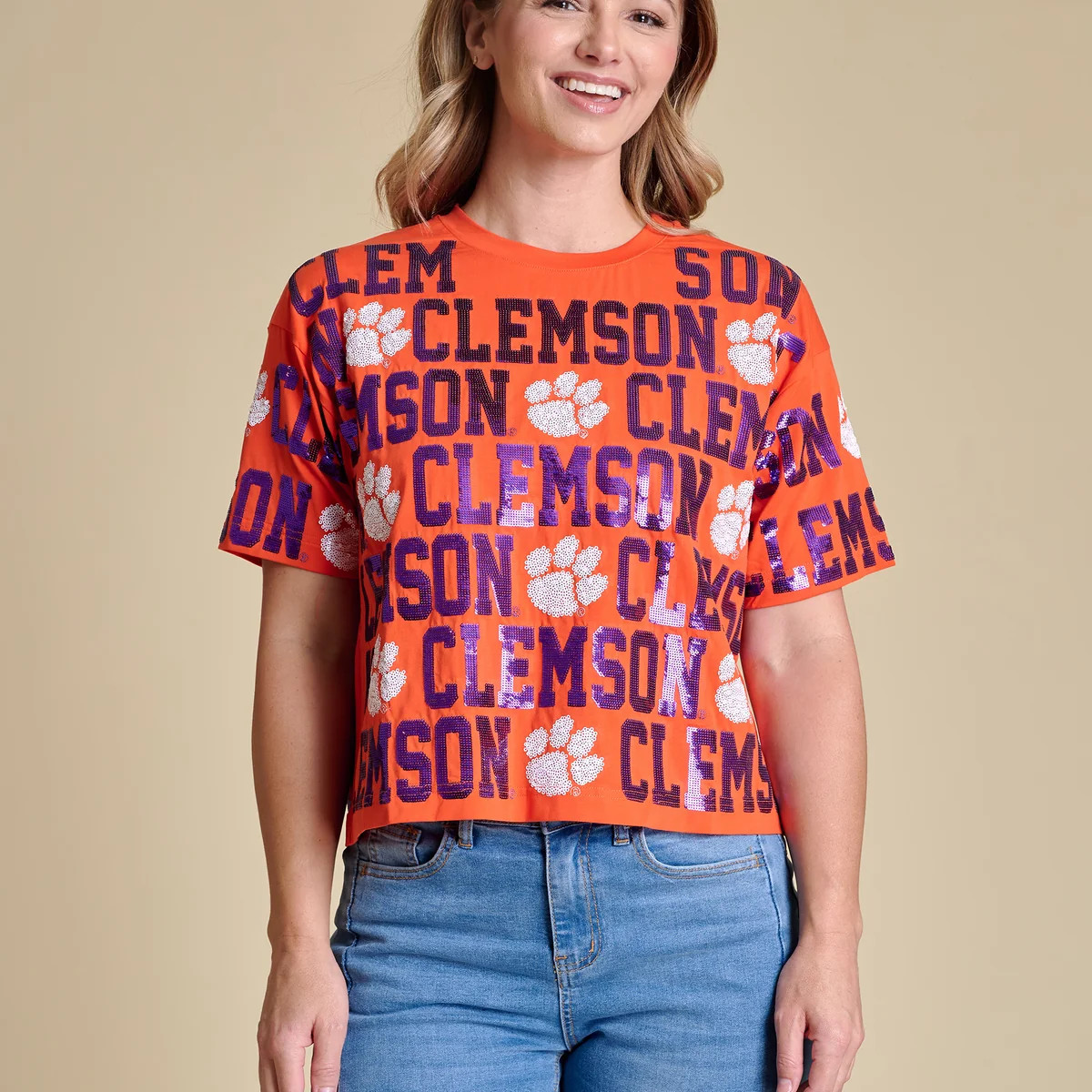 Game Day Sequin Repeat Tee | Stewart Simmons