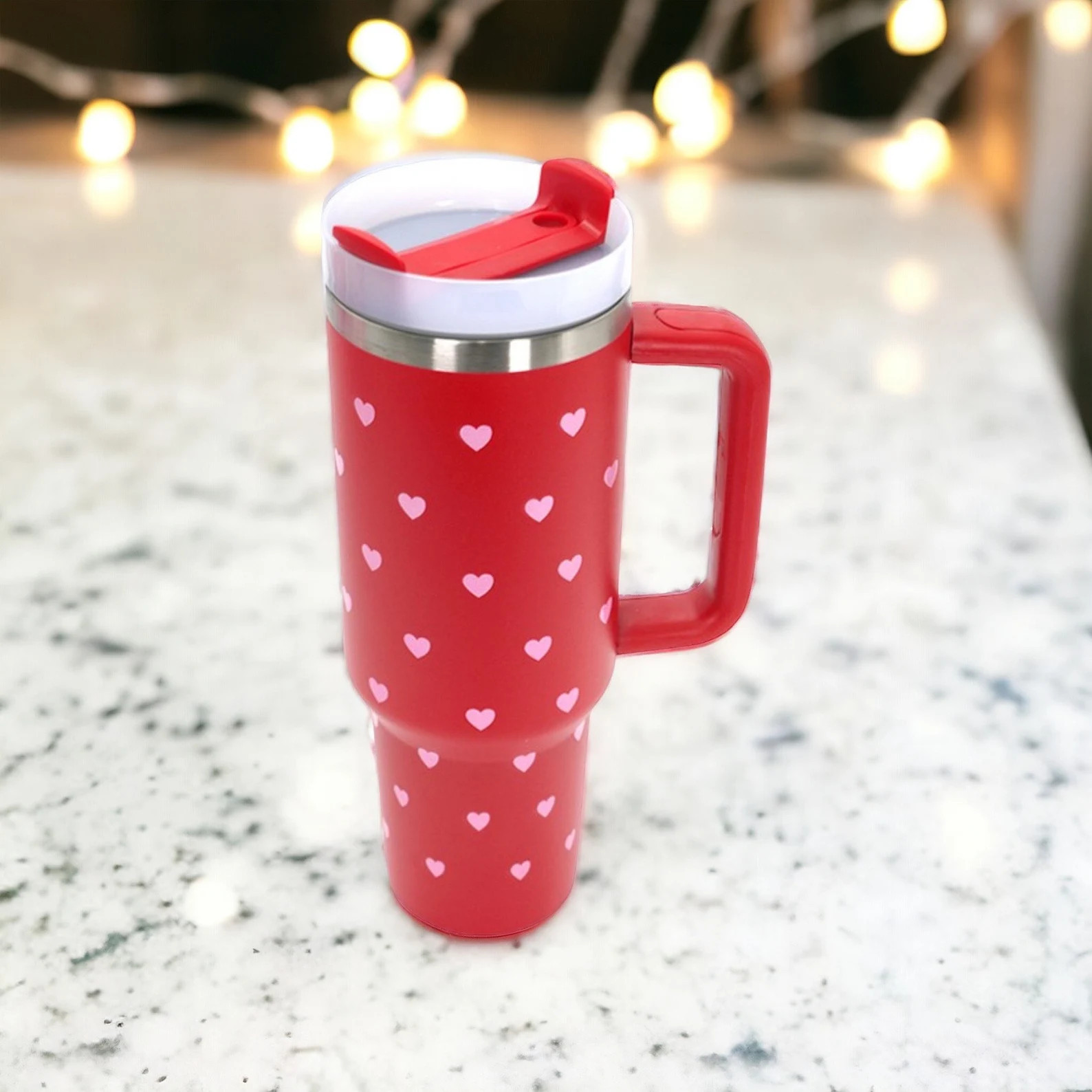 Red Heart Valentine Tumbler, Heart Tumbler, Valentine Tumbler, Valentine Cup, Red Tumbler, Women... | Etsy (US)