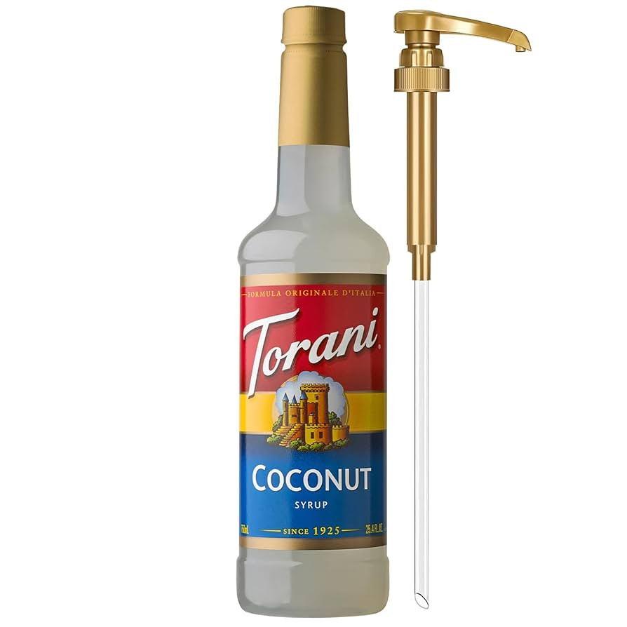 Torani Coconut Syrup for Drinks, Flavoring for Coffee and Cocktails, Pump Included, 25.4 Oz | Amazon (US)