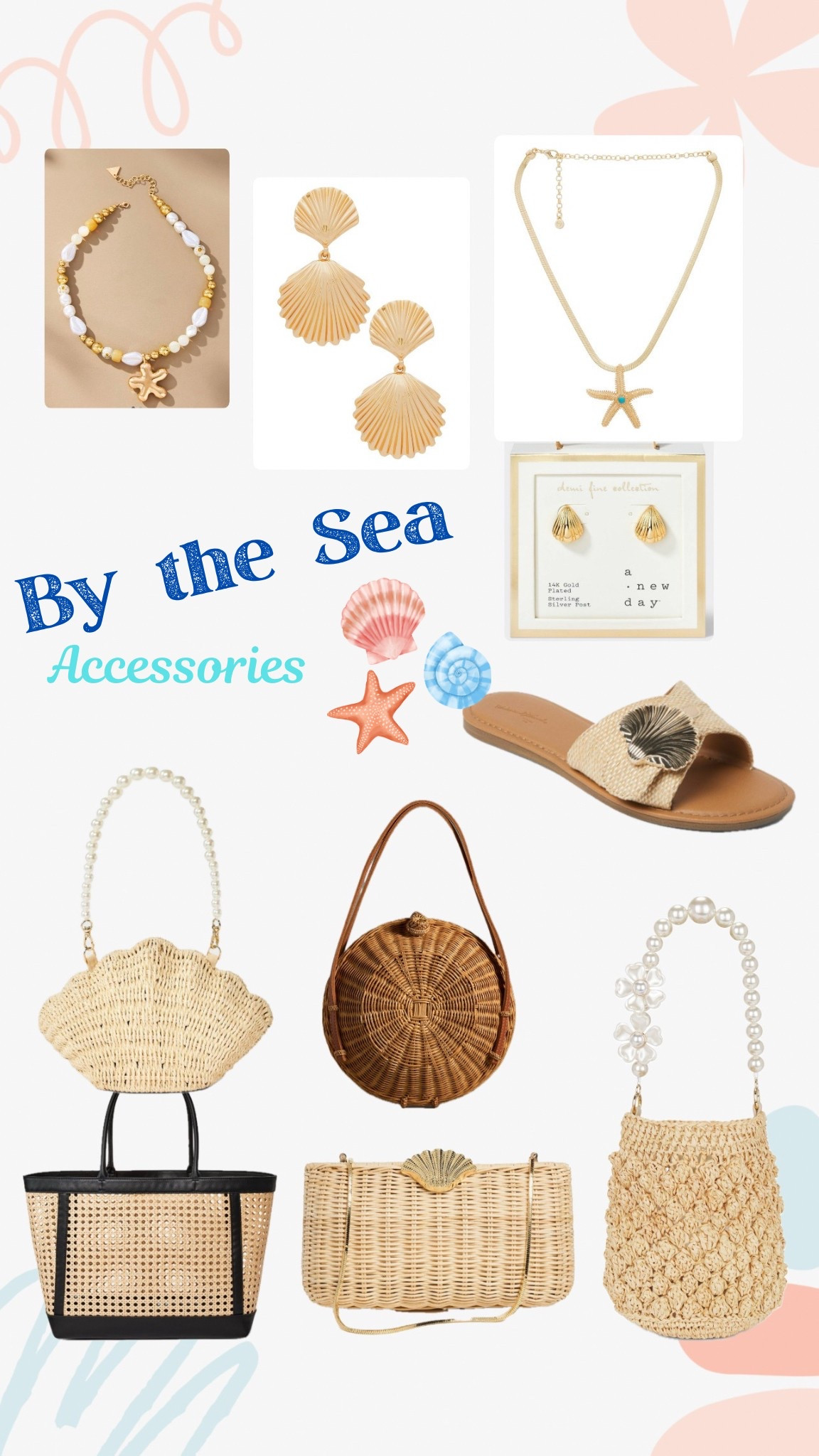 By the sea accessories! A mix of saves and splurges for summer. Sea shell jewlery, beach bags and purses and the cutest sea shell sandal slides! 

#LTKFindsUnder50 #LTKSeasonal #LTKFindsUnder100