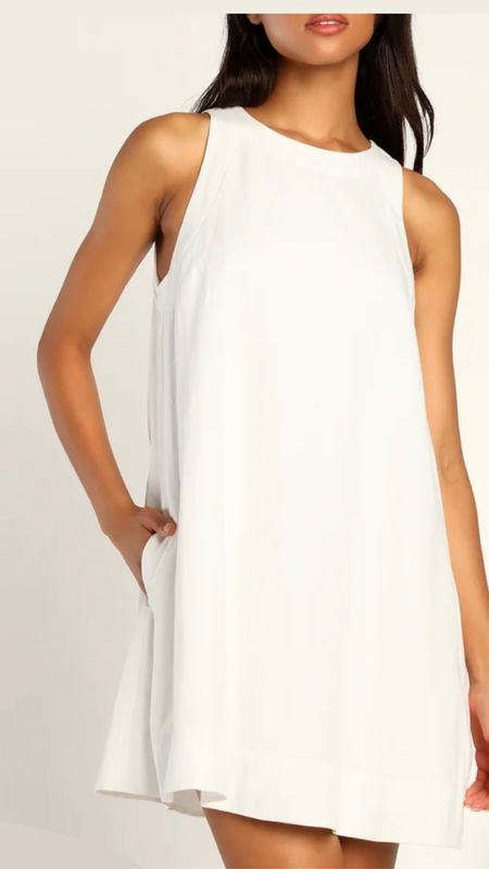 White linen mini dress for under $100! 

#LTKunder100 #LTKSeasonal #LTKwedding