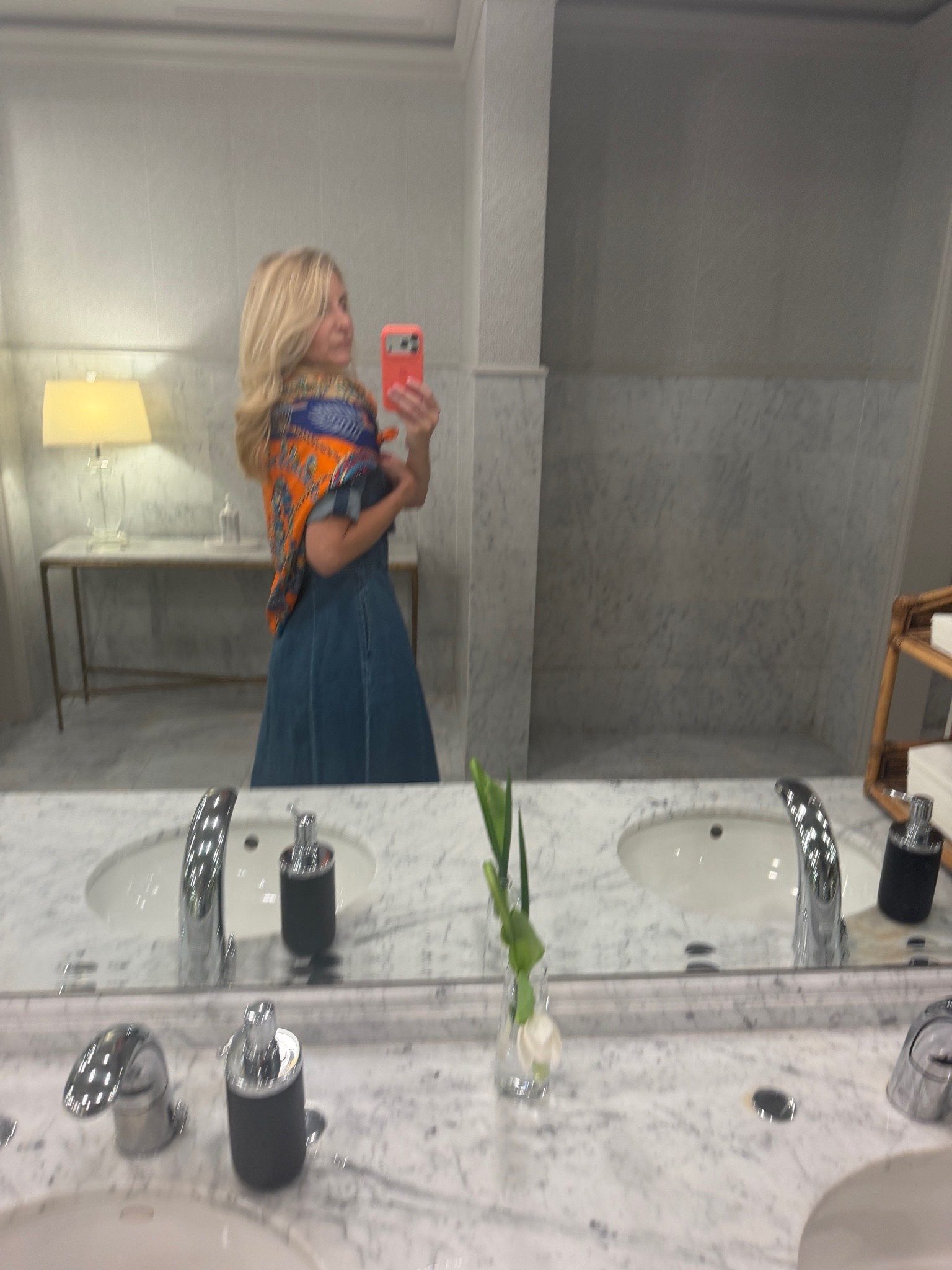 Love this new denim dress from Boden. Paired with a scarf I bought from several years ago. The dress is a thicker weight - great for fall. Perfect for an Aspen casual event.