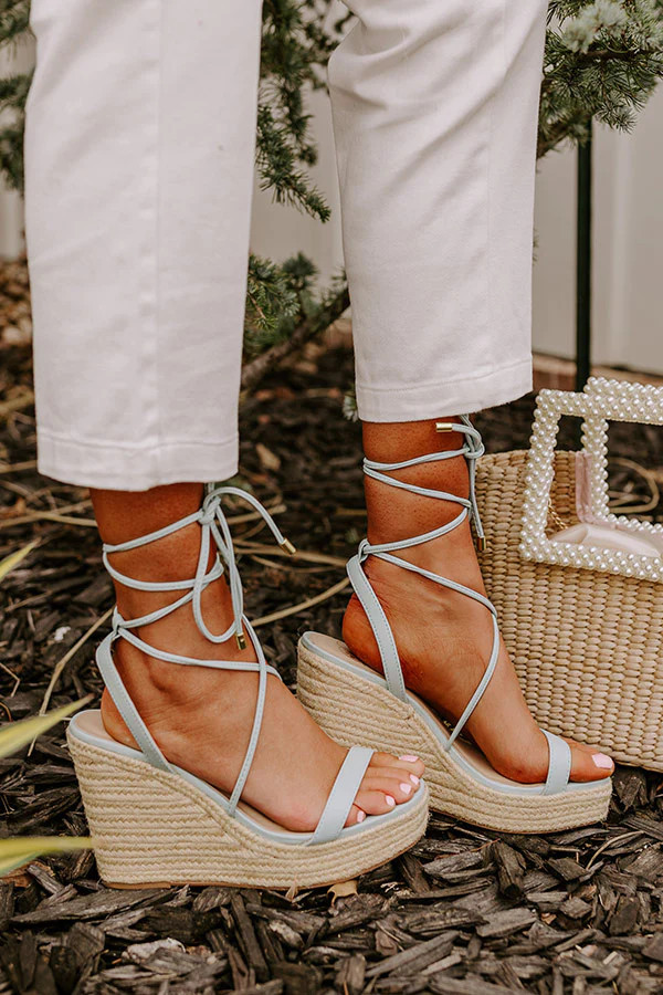 The Wenden Lace Up Wedge In Limpet Shell | Impressions Online Boutique