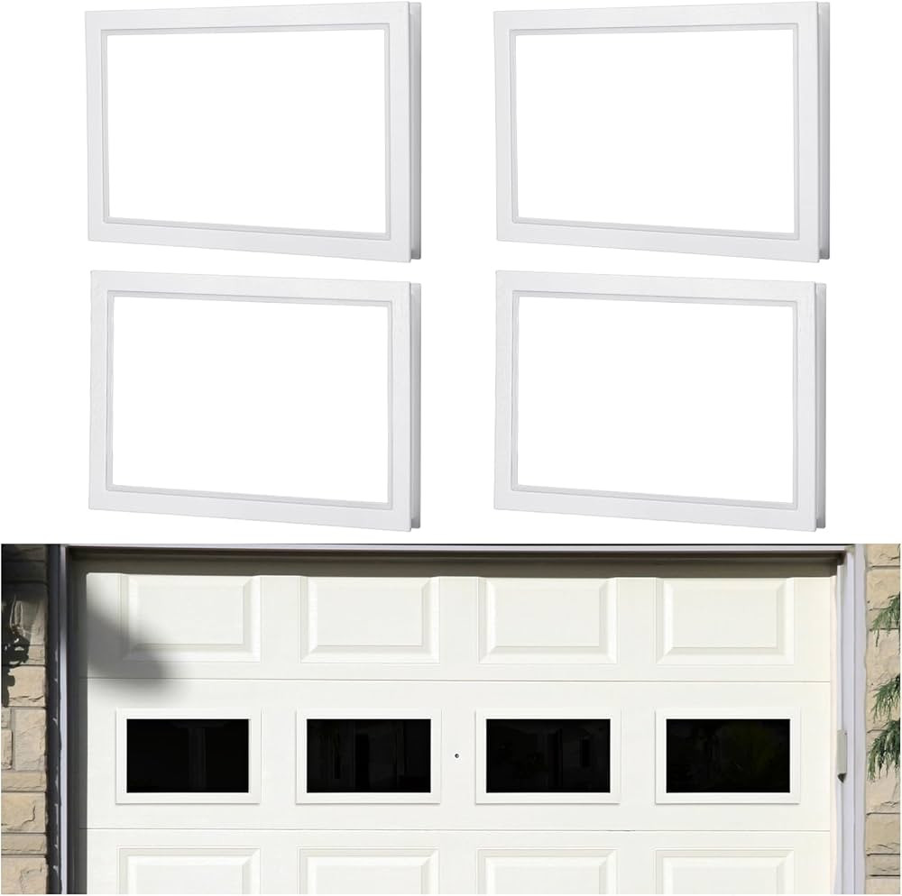 Tandefio 4 Pcs Garage Door Windows Vinyl Windows with UV Resistant Plexy Glass Garage Door Window... | Amazon (US)