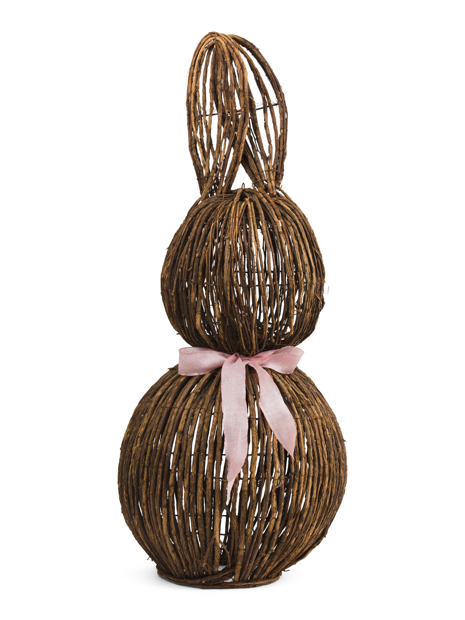 35in Rattan Bunny With Bow Decor | TJ Maxx