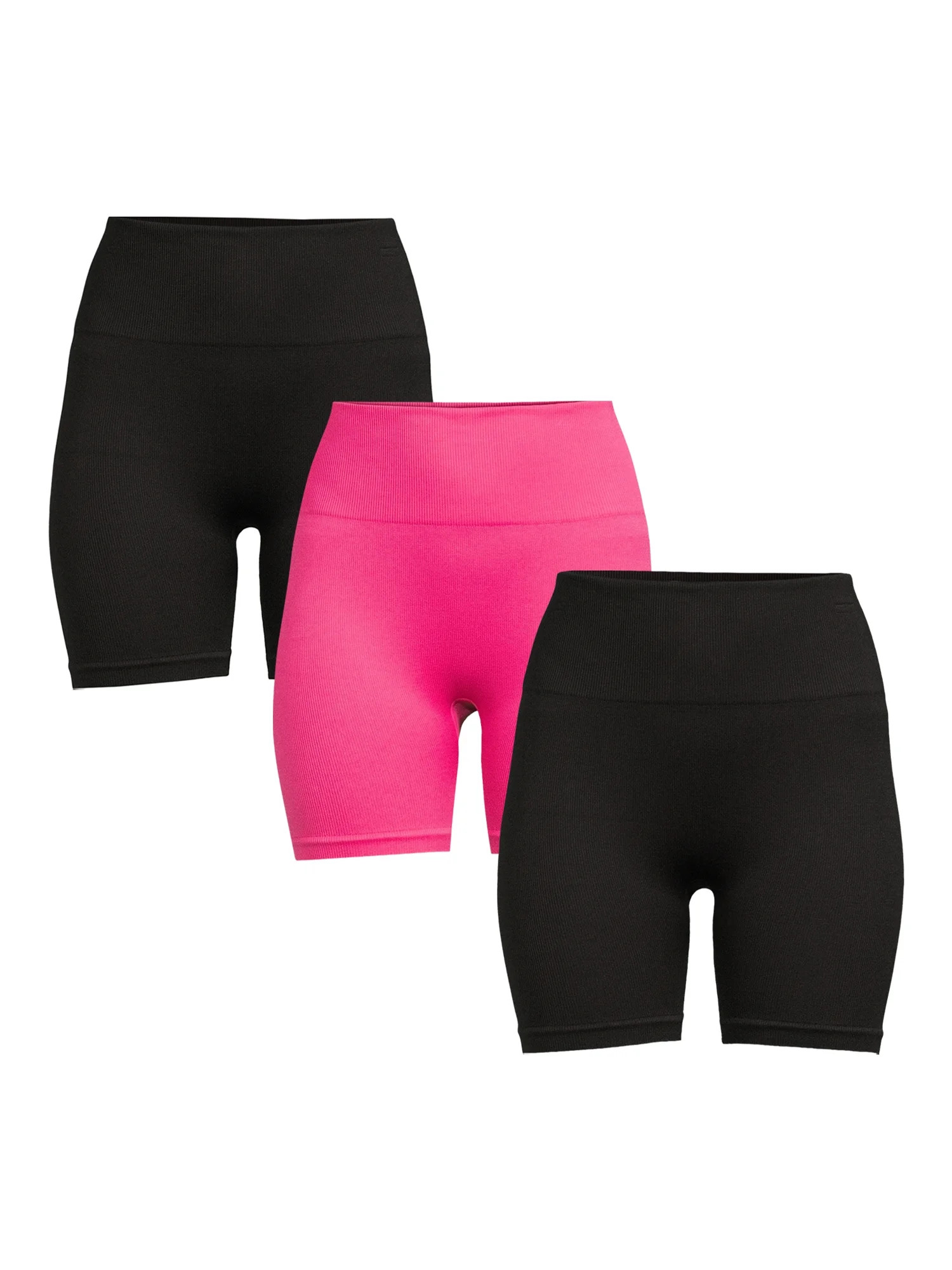 No Boundaries Juniors' Seamless Rib Bike Shorts, 3-Pack | Walmart (US)