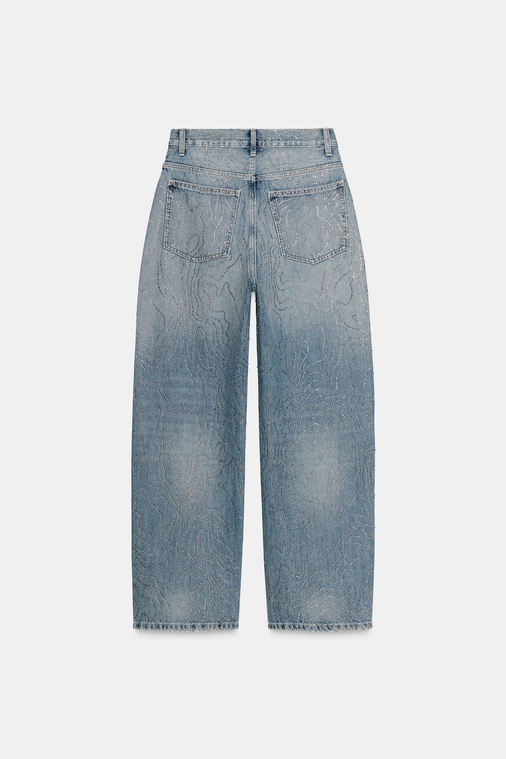 TRF HIGH-WAISTED STRAIGHT SHINY JEANS | Zara US