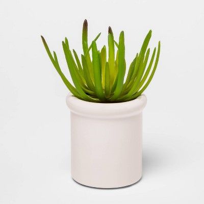 7" x 3.7" Artificial Succulent in Pot Green/White - Threshold™ | Target