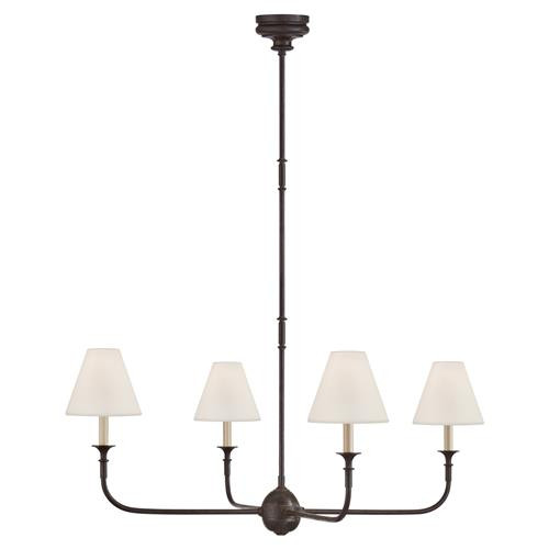 Visual Comfort Piaf Modern Classic Aged Iron Metal Chandelier - Large | Kathy Kuo Home