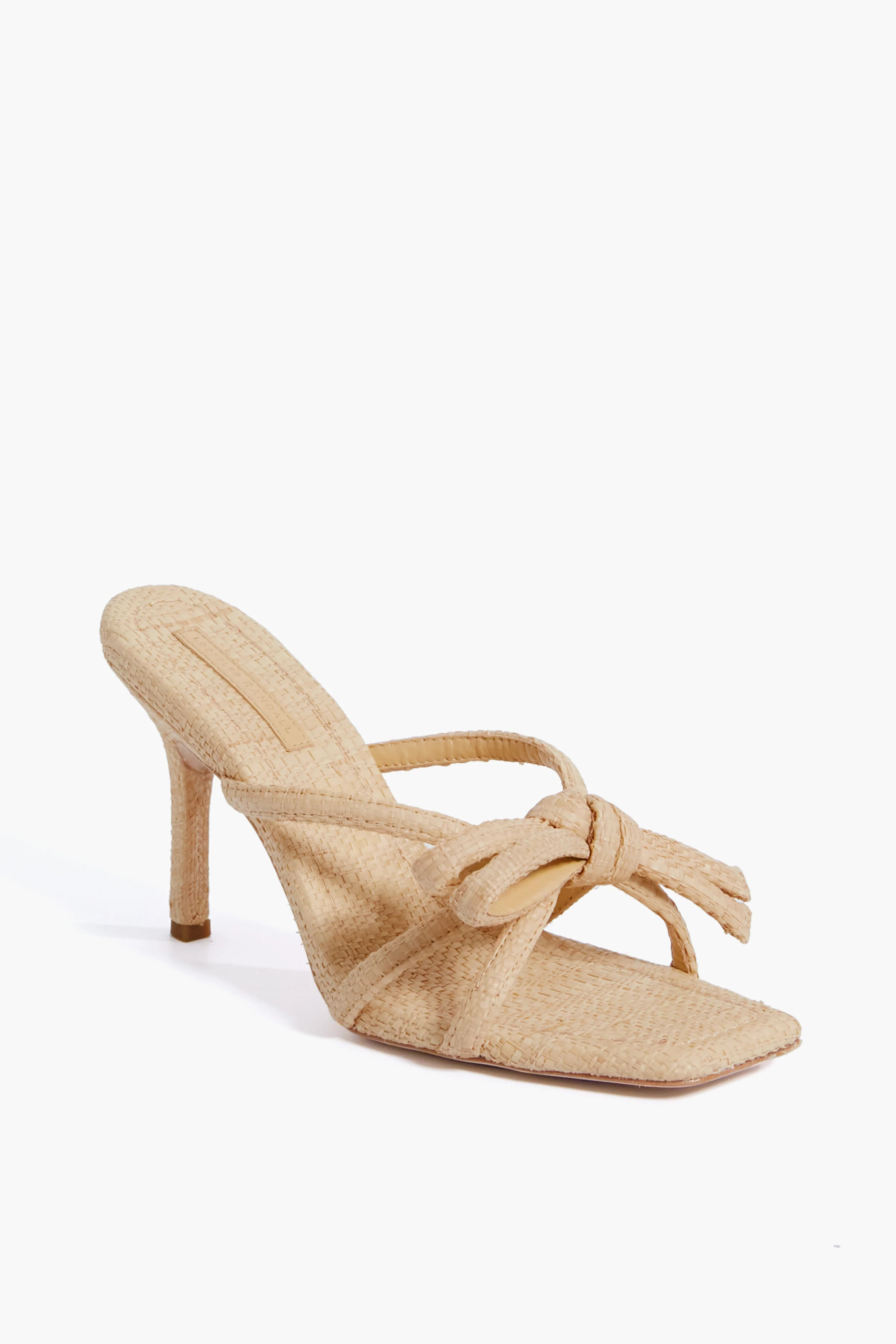 Natural Straw Margi Bow Heeled Sandal | Tuckernuck (US)