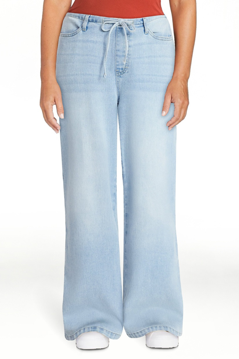 No Boundaries Mini Waist Wide Leg Pants, 31" Inseam, Women's XXS-XXL | Walmart (US)