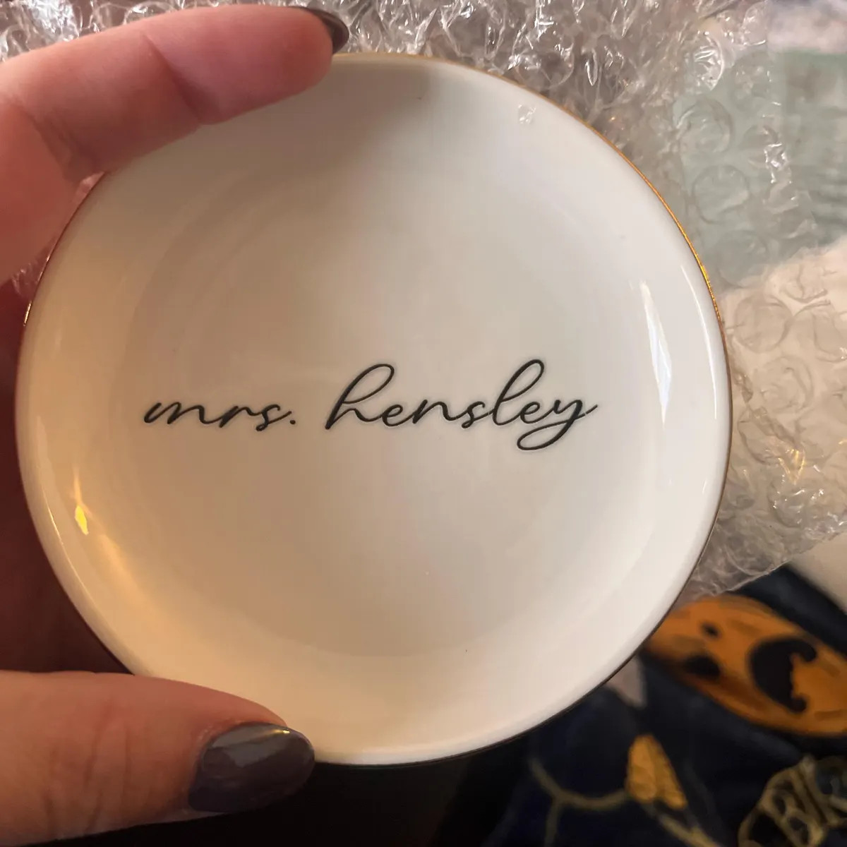 Mrs Custom Ring Dish, Wedding Ring Dish, Engagement Ring Holder, Engaged Couple Gift, Personalize... | Etsy (US)