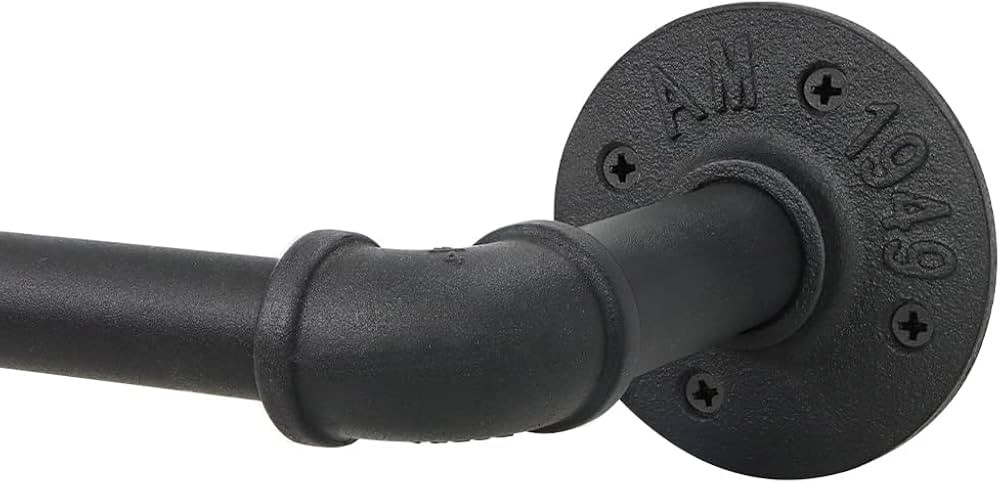 ASHLEYRIVER Industrial Pipe Curtain Rod,Black Curtain Rods,Heavy Duty Curtain Rods，Outdoor Curt... | Amazon (US)