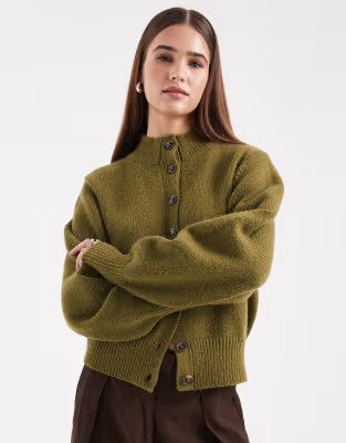 ASOS DESIGN - Vest met opstaande boord in groen | ASOS (Global)