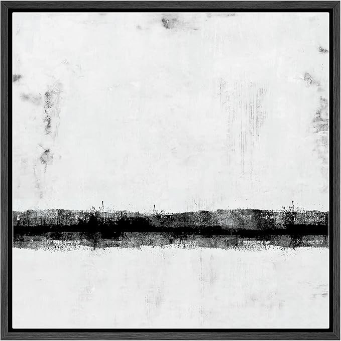 SIGNWIN Framed Canvas Print Wall Art Black Gray Industrial Paint Strokes Abstract Shapes Illustra... | Amazon (US)