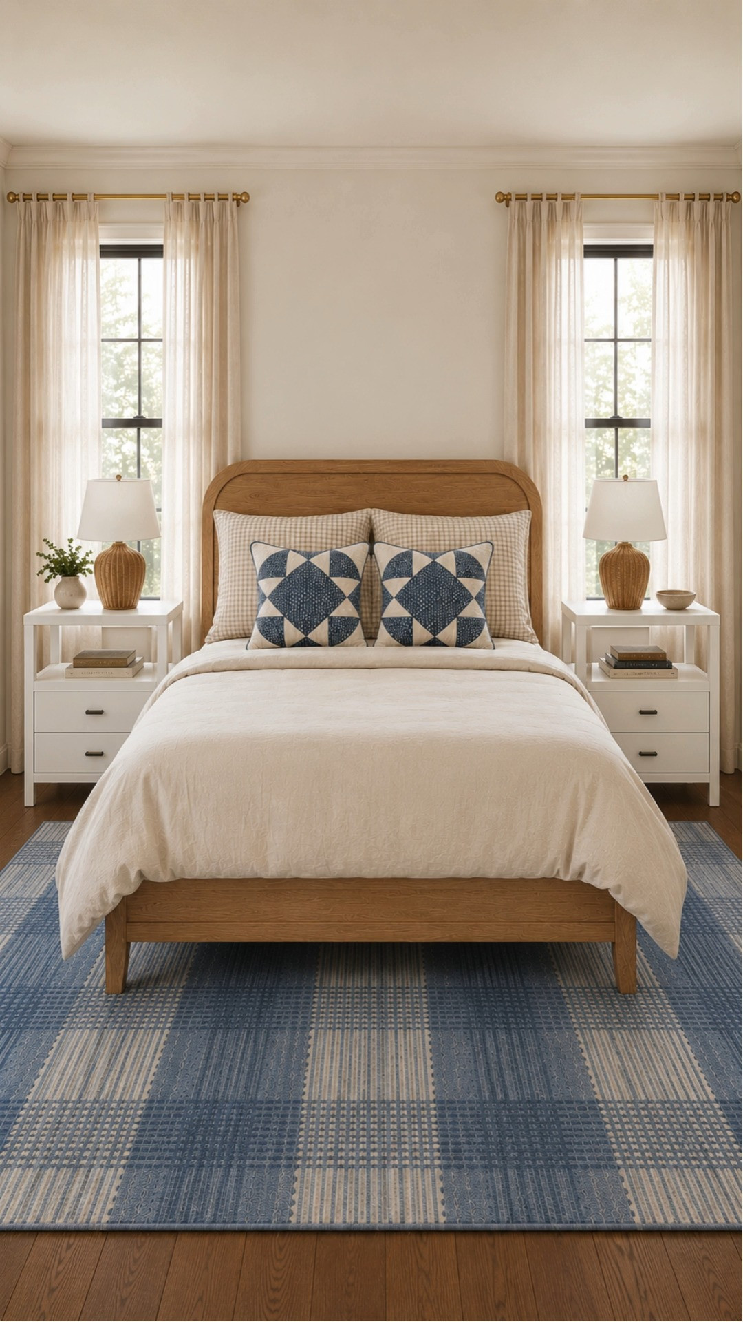 Coastal Bedroom with Pottery Barn & Quince

A coastal-inspired bedroom featuring a Pottery Barn upholstered bed, Quince bedding and curtains, Target patchwork pillows, and artwork from Minted. The upholstered headboard adds softness and comfort for reading or relaxing, while the high-quality linen bedding from Quince creates an effortless, lived-in look that only gets better with time. Together these pieces create a bedroom that feels bright, peaceful, and inspired by life on the lake. 

 #LTKHome