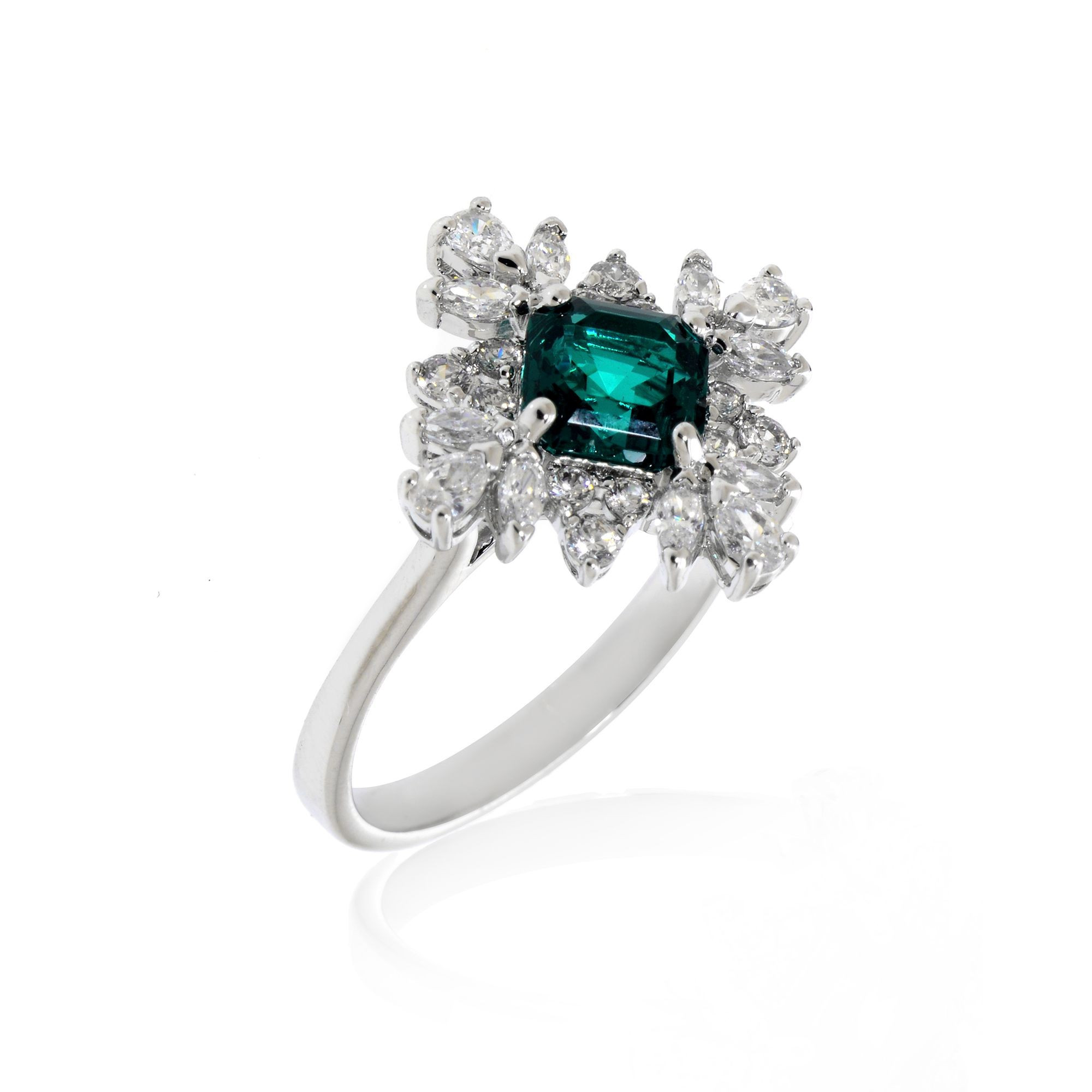 Swarovski Palace Rhodium Plated Czech White Crystal Ring Sz 7 5498838 | ShopWorn | Shop Worn