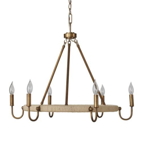 Savannah 6-Light Jute Wrapped Chandelier | Ballard Designs, Inc.